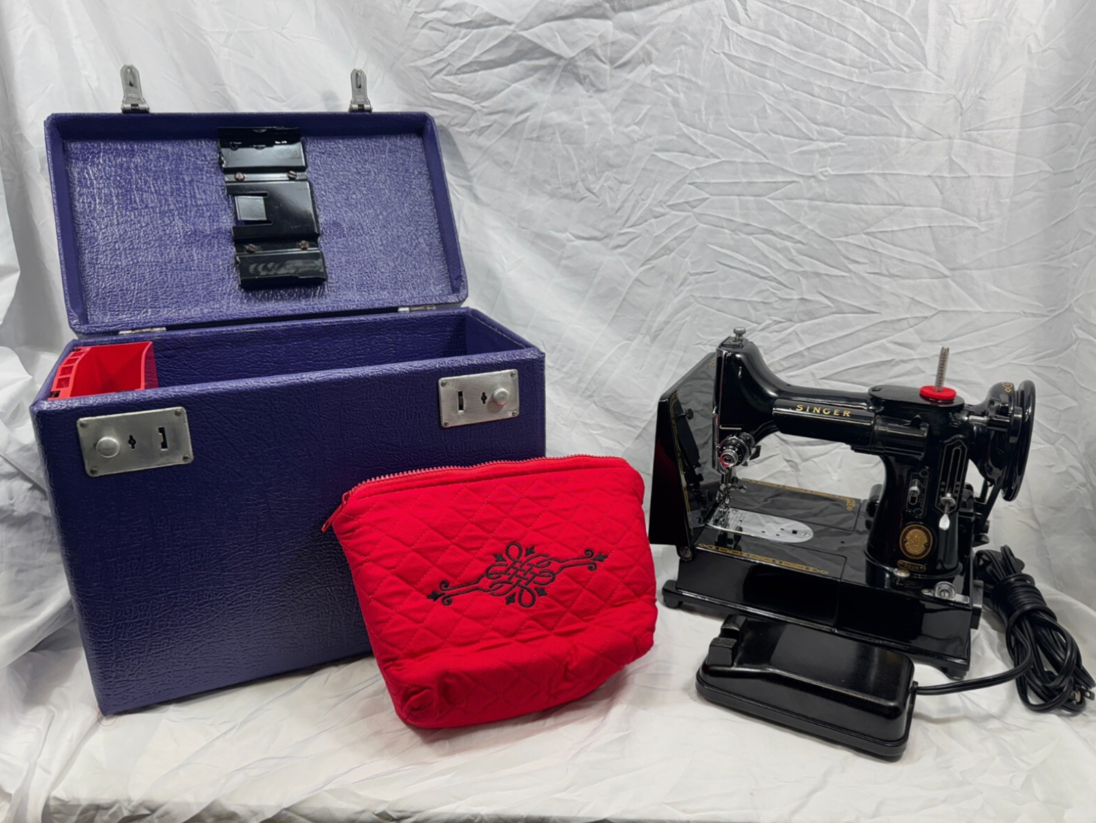Featherweight 222k Sewing Machine, Purple Case