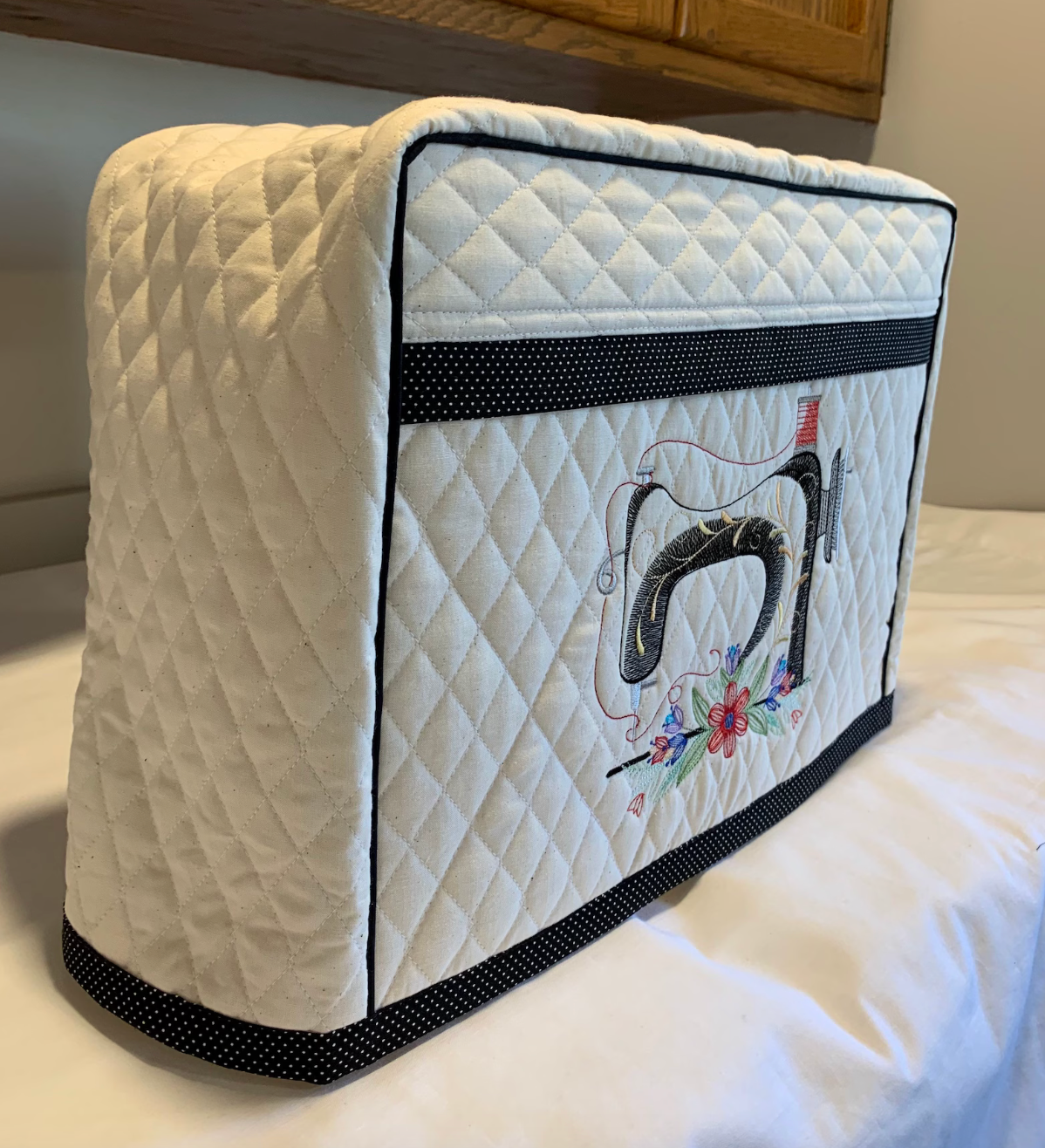 Sewing Machine Cover - Custom Embroidered with Sewing Machine & Spools