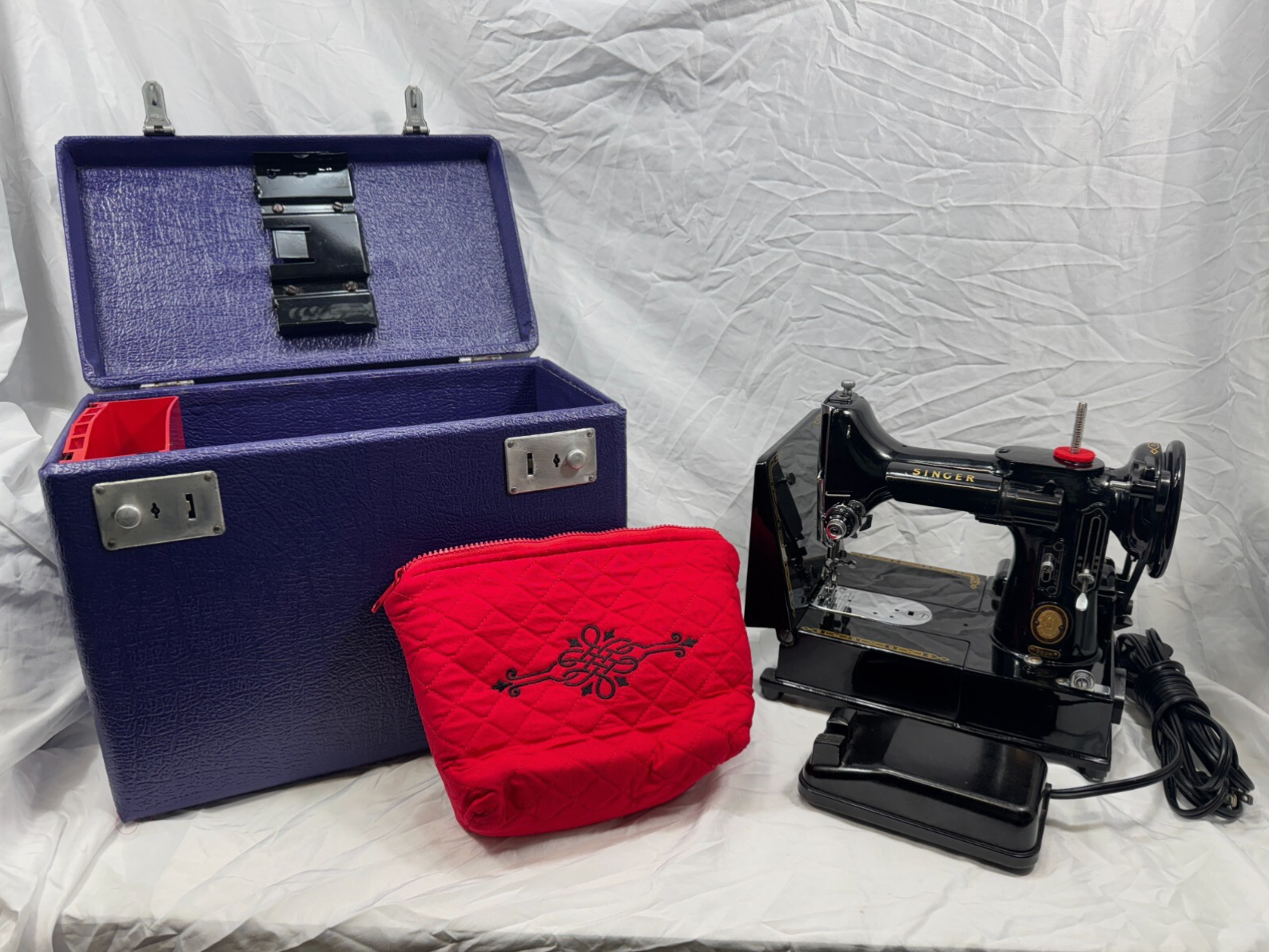 Featherweight 222k Sewing Machine, Purple Case